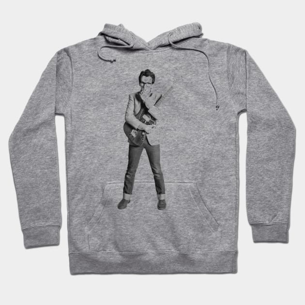 Elvis Costello//Guitar Hoodie by Black Red Store